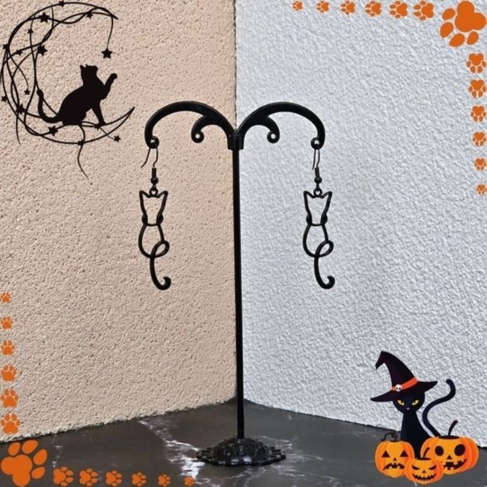 🎃 Charming Black Cat‎ Ouline Earrings (NWOT)